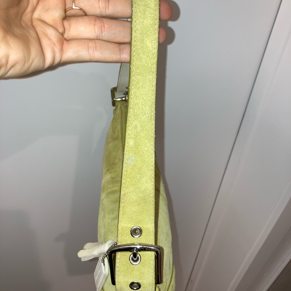 Coach Light Green Suede Shoulder Bag - Picture 7 of 8